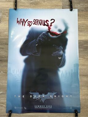 2008 Joker Heath Ledger The Dark Knight Double-Sided Theater Poster 27x40 DC